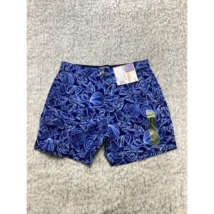 Stella Parker Collection Icon Shorts‎ Blue Underwater Shells Print Womens 4 NEW